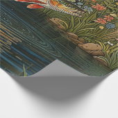 Rustieke visvangst vliegvissen cadeaupapier (Hoek)