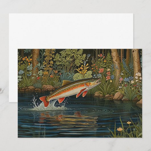 Rustieke visvangst vliegvissen kaart (Voorkant / Achterkant)