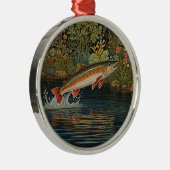 Rustieke visvangst vliegvissen metalen ornament (Rechts)