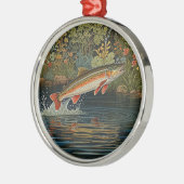 Rustieke visvangst vliegvissen metalen ornament (Links)