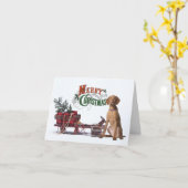 Rustieke Viszla Kerstmis Kaart (Gele Bloem)