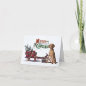 Rustieke Viszla Kerstmis Kaart (Voorkant)