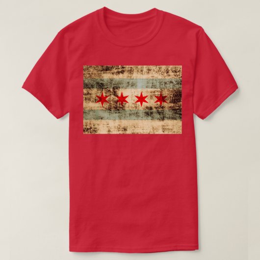 rustieke vlag van Chicago T-shirt (Design voorkant)