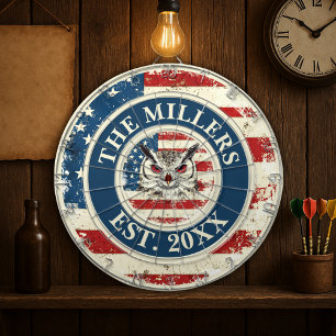Rustieke Vlag Verenigde Staten Custom Family EST D Dartbord