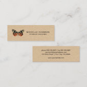 Rustieke Vlinder Logo Eenvoudig Mini Visitekaartje (Voorkant / Achterkant)
