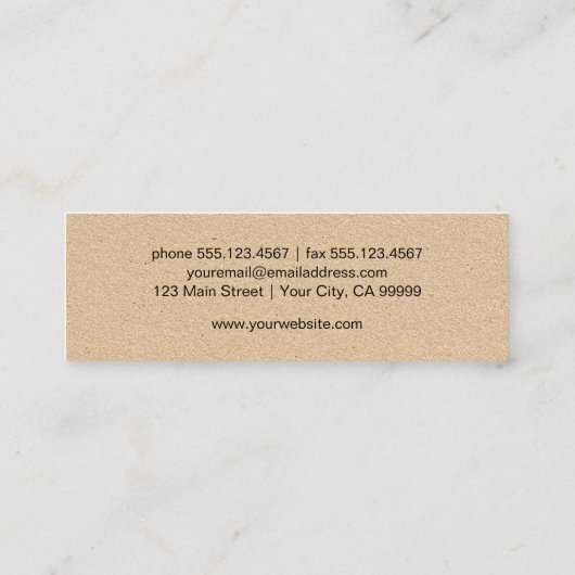 Rustieke Vlinder Logo Eenvoudig Mini Visitekaartje (Achterkant)