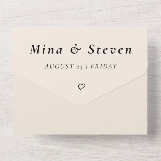 Rustieke vlinders bruiloft all in one uitnodiging (Achterkant)