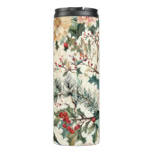 Rustieke vogel en poinsettia kerstpatroon (11) thermosbeker (Achterkant)