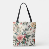 Rustieke vogel en poinsettia kerstpatroon (11) tote bag (Achterkant)