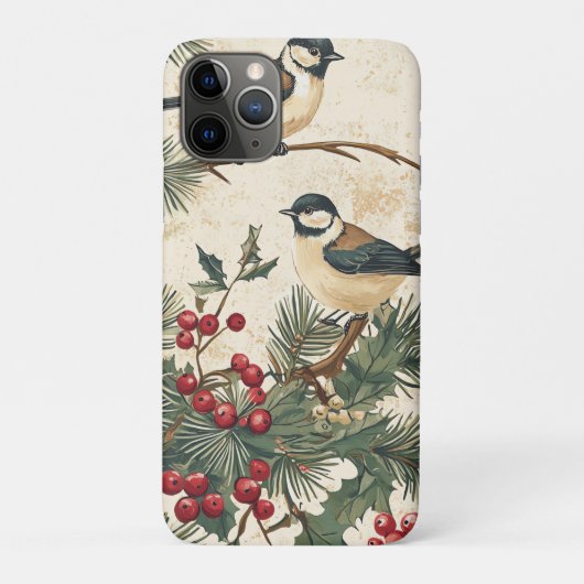 Rustieke vogel en poinsettia kerstpatroon (8) Case-Mate iPhone case (Achterkant)