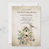 Rustieke  vogelhuisbloemen 100e geboortedag kaart (Voorkant)