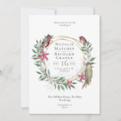Rustieke vogels botanische  uitnodiging (Voorkant)