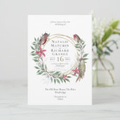 Rustieke vogels botanische  uitnodiging (Staand voorkant)