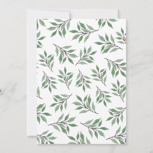 Rustieke vogels botanische  uitnodiging (Achterkant)