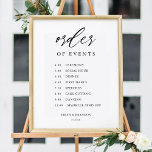 Rustieke volgorde van evenementen Trouwdag Tijdlij Poster<br><div class="desc">Rustic Order of Events Wedding Day Verloving Celebration Decorations</div>