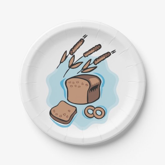 Rustieke volkoren brood boerderij eten papieren bordje (Voorkant)