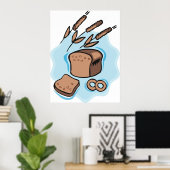 Rustieke volkoren brood boerderij eten poster (Thuiskantoor)