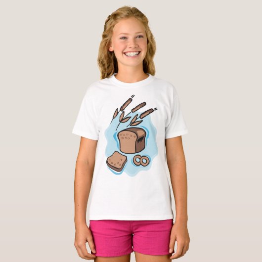 Rustieke volkoren brood boerderij eten t-shirt (Voorkant volledig)
