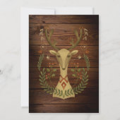 Rustieke volks kunst Kerst Reindeer Uitnodiging (Achterkant)