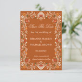 Rustieke Volkse Botanische Romantische Mexicaanse Save The Date (Staand voorkant)