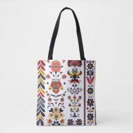 Rustieke Volkskunst Bloemrijke Boodschappentas Tote Bag