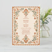 Rustieke Volkstuinbouw Vintage Bloemrijke Mexicaan Kaart (Staand voorkant)