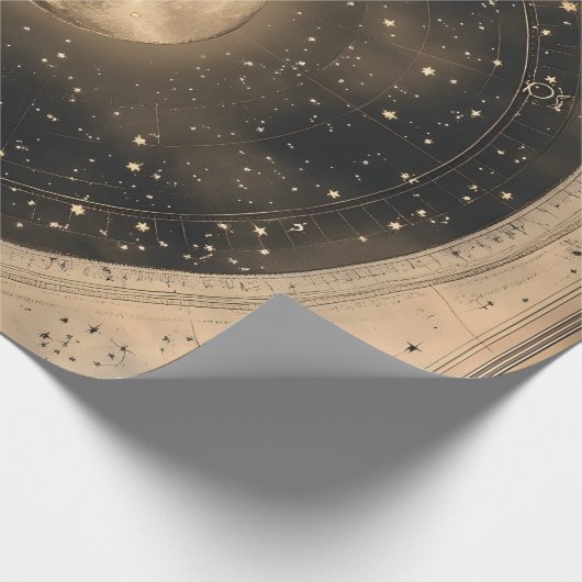 Rustieke  Volle Maan Celestial Design Cadeaupapier (Hoek)
