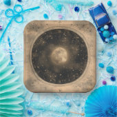 Rustieke  Volle Maan Celestial Design Papieren Bordje (Feest)