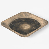 Rustieke  Volle Maan Celestial Design Papieren Bordje (Gebogen)