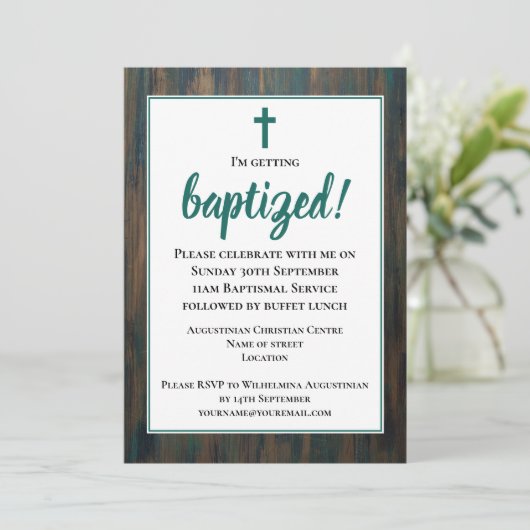 Rustieke volwassen doop kaart (Staand voorkant)