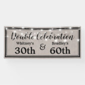 Rustieke volwassen gezamenlijke verjaardag spandoek (Horizontaal)