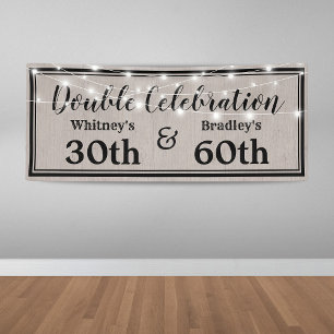 Rustieke volwassen gezamenlijke verjaardag spandoek