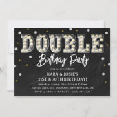 Rustieke Volwassene Dubbele Verjaardagsfeest Kaart (Voorkant)