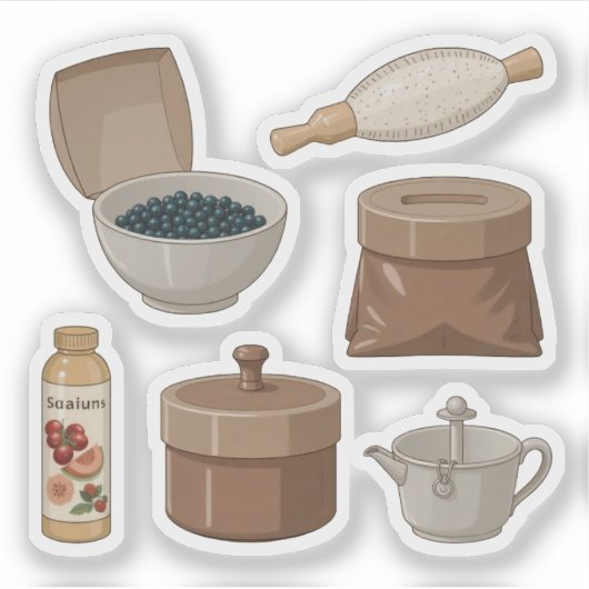 Rustieke Voorraadsticker Set Sticker (Voorkant)