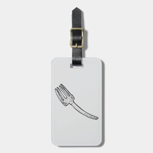 Rustieke vork retro bestek bagagelabel (Voorkant verticaal)