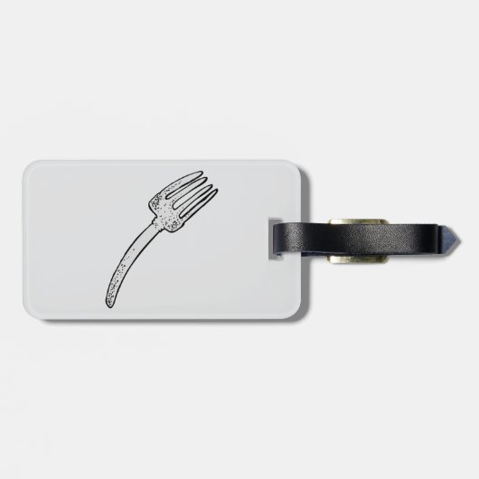 Rustieke vork retro bestek bagagelabel (Achterkant horizontaal)