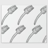 Rustieke  vork retro bestek cadeaupapier (Vlak)