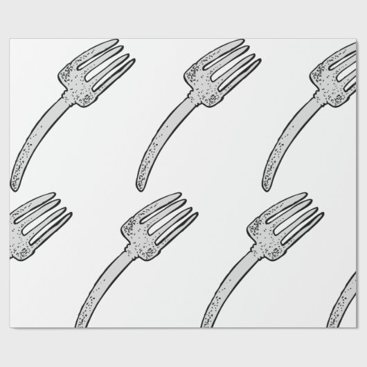 Rustieke  vork retro bestek cadeaupapier (Vlak)