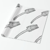Rustieke  vork retro bestek cadeaupapier (Uitgerold)