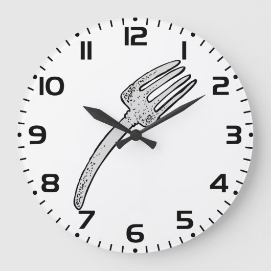 Rustieke  vork retro bestek grote klok (Voorkant)