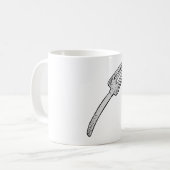 Rustieke  vork retro bestek koffiemok (Voorkant links)