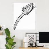 Rustieke vork retro bestek poster (Thuiskantoor)