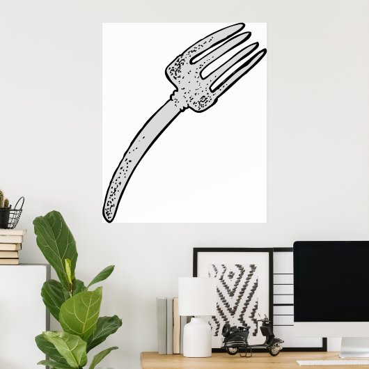 Rustieke vork retro bestek poster (Thuiskantoor)