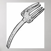 Rustieke vork retro bestek poster (Voorkant)
