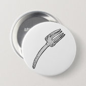 Rustieke vork retro bestek ronde button 7,6 cm (Voorkant /achterkant)