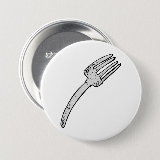 Rustieke vork retro bestek ronde button 7,6 cm (Voorkant /achterkant)