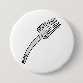 Rustieke vork retro bestek ronde button 7,6 cm (Voorkant)