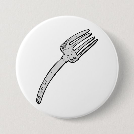 Rustieke vork retro bestek ronde button 7,6 cm (Voorkant)