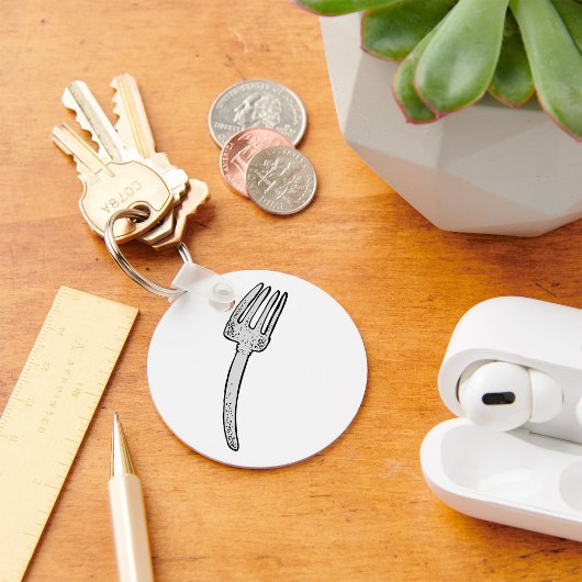 Rustieke  vork retro bestek sleutelhanger