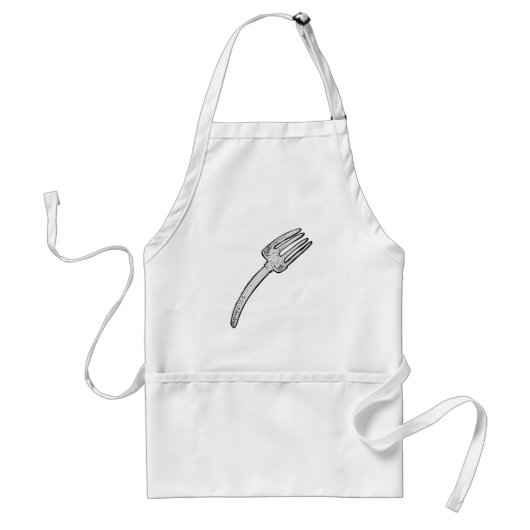 Rustieke  vork retro bestek standaard schort (Voorkant)